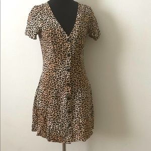 EUC H&M leopard skater dress